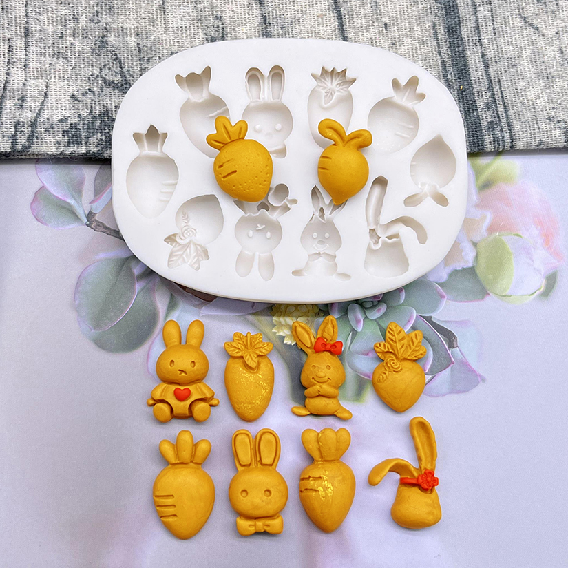 Bunny Cake Mold - Easter Bunny Rabbit Radish Silicone Sugarcraft