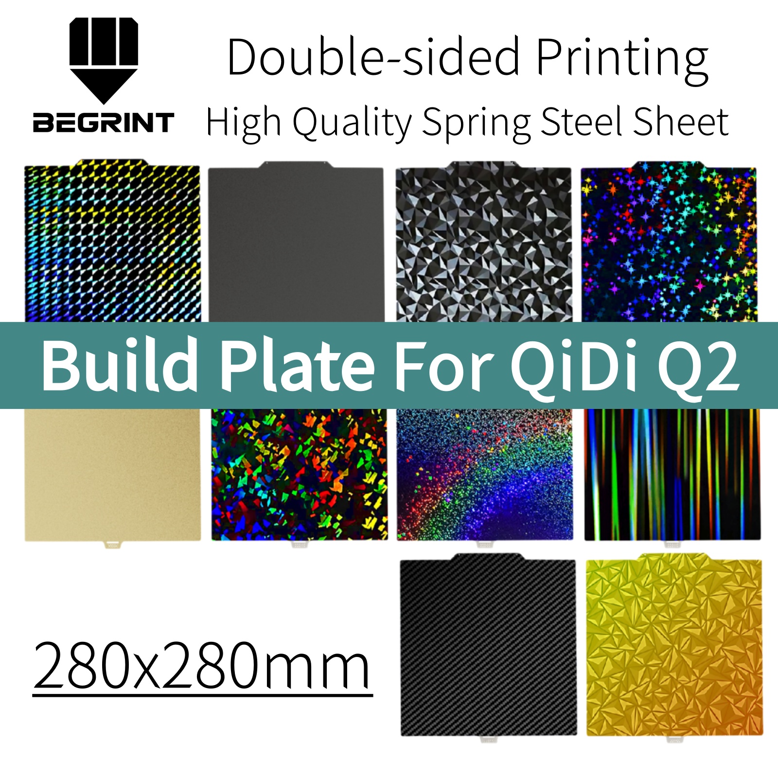Crepe Pan Carbon - Build Plate For QIDI Q2 PEI