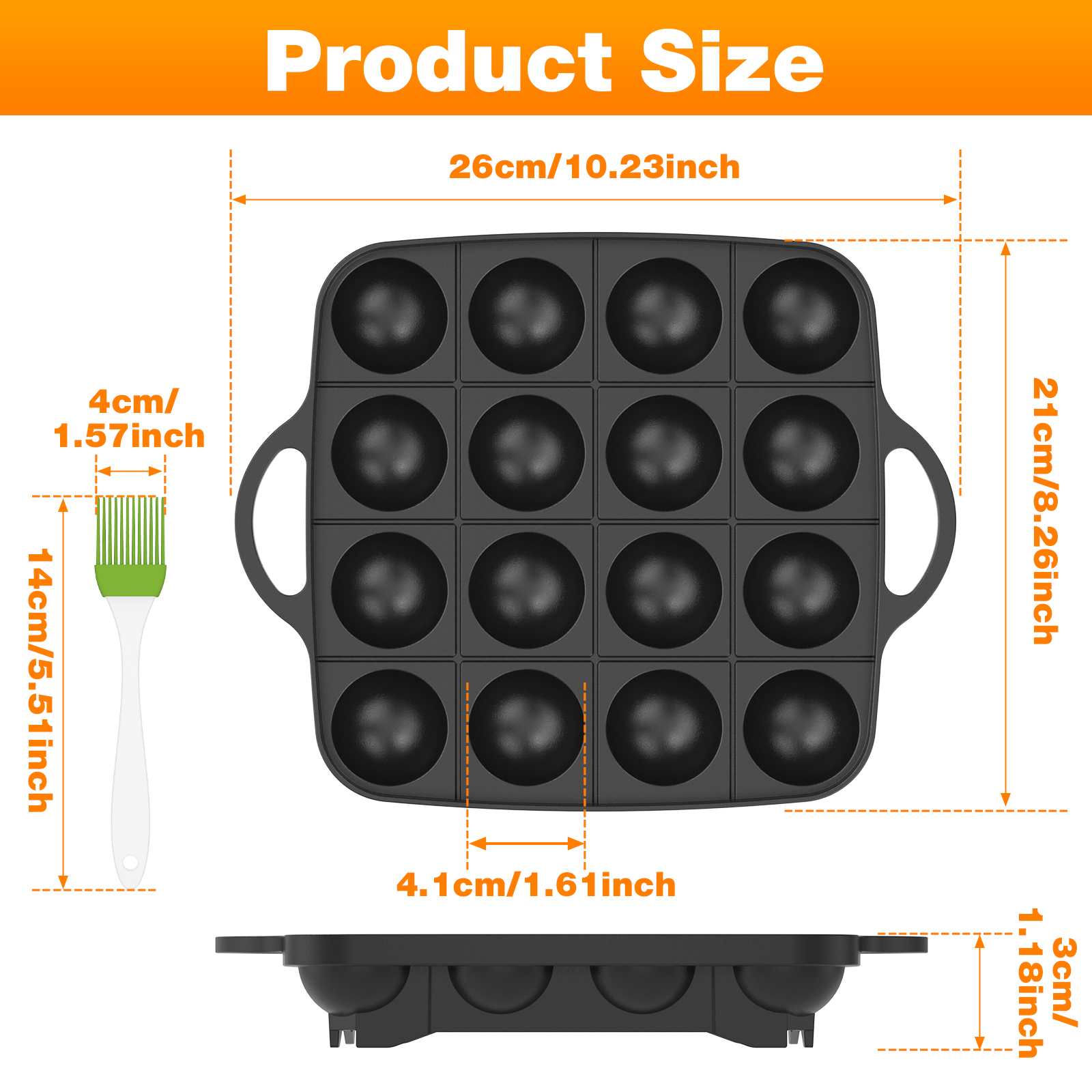 Takoyaki Pan 16 Hole Octopus B - Takoyaki Grill Plate recensie en prijs