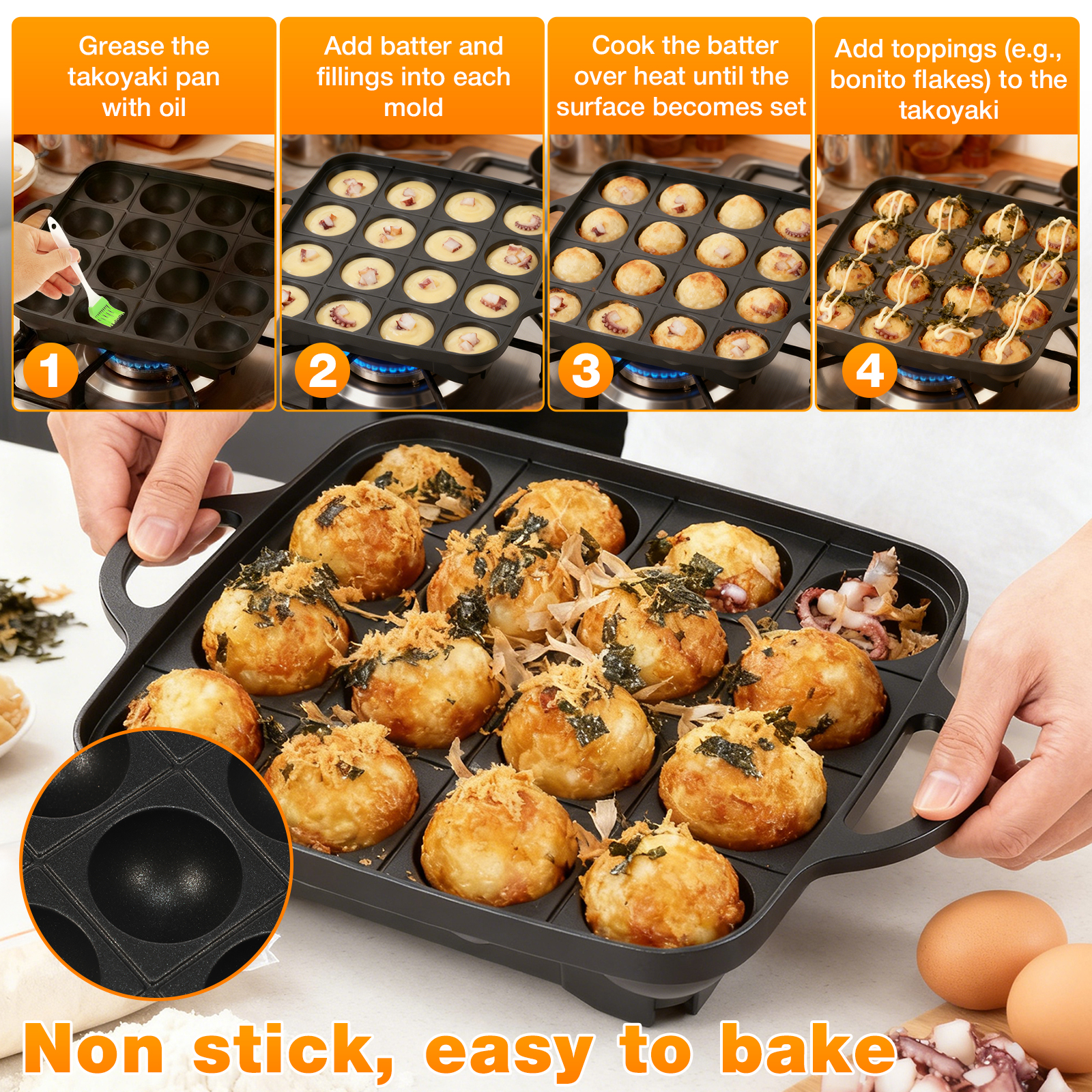 Takoyaki Pan 16 Hole Octopus B - Takoyaki Grill Plate recensie en prijs
