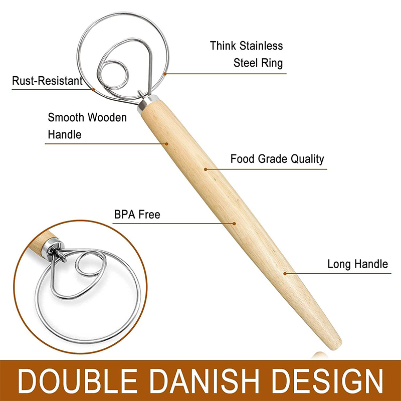 Large Hand Danish Dough Whisk  - Danish Pancake Pan recensie en prijs