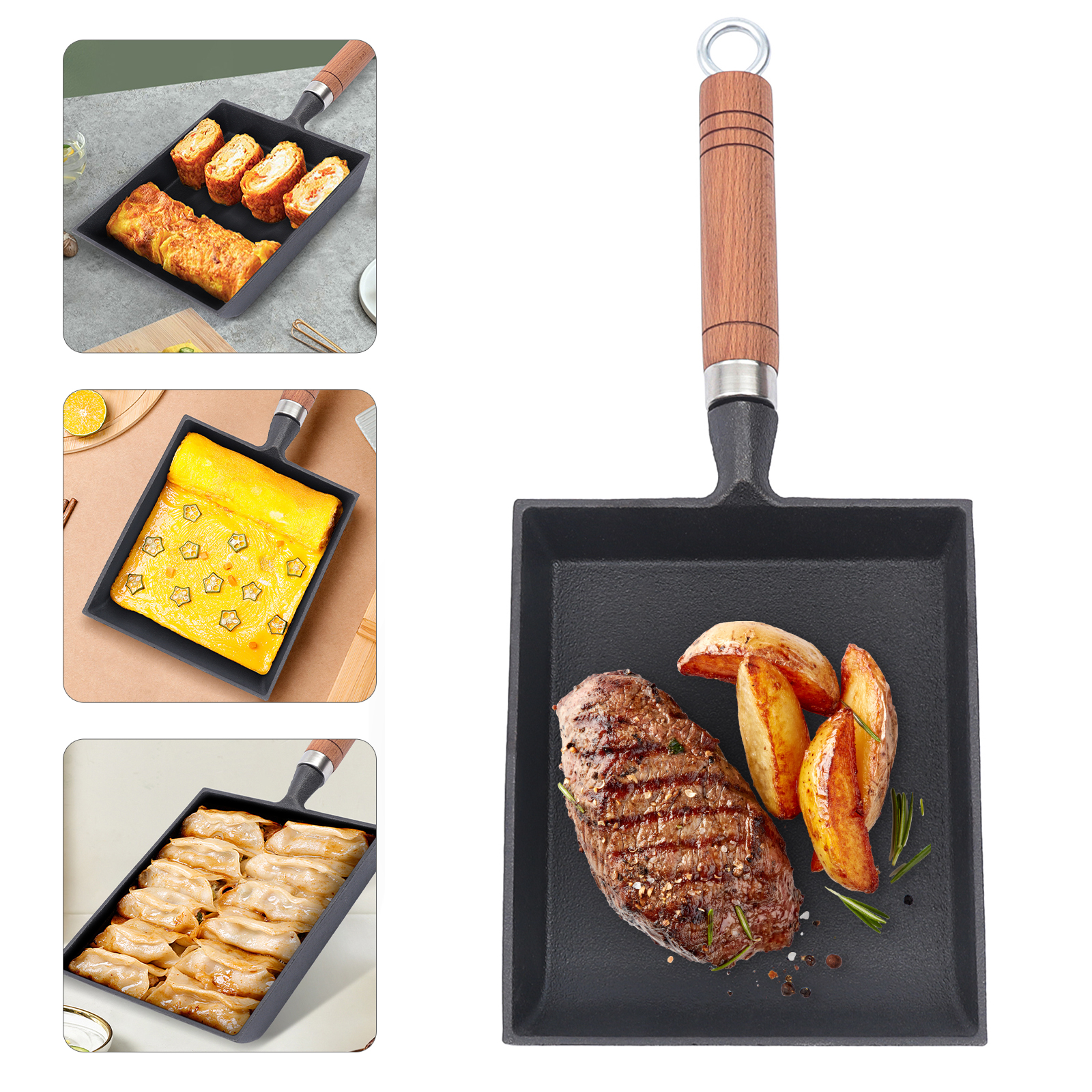 1PCS Egg Fry Pan Square Cast I - Cast Iron Corn recensie en prijs
