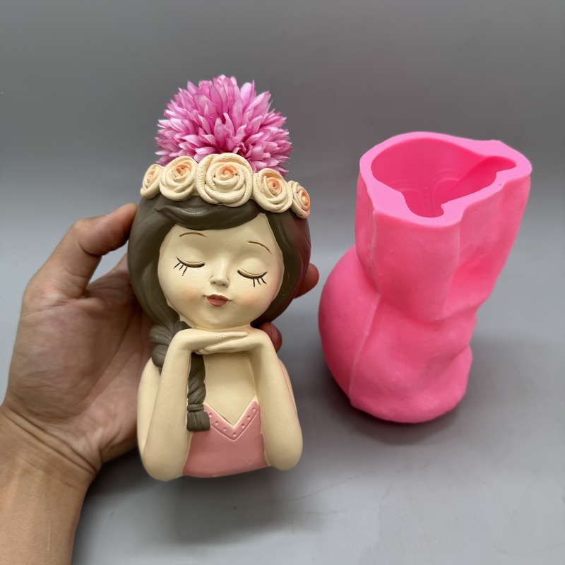 Cute girl flower pot silicone  - Potsticker Mold recensie en prijs
