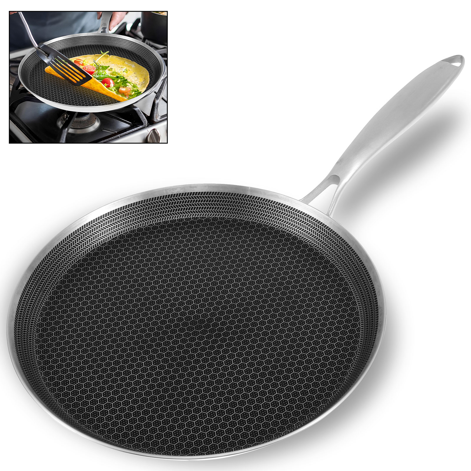 Stainless Steel Frying Pan Non - Danish Pancake Pan recensie en prijs