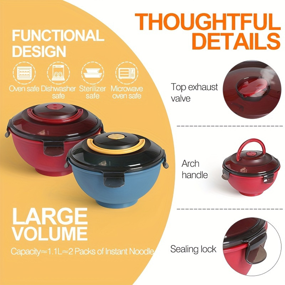 Portable Salad Noodle Soup Bow - Dim Sum Basket recensie en prijs