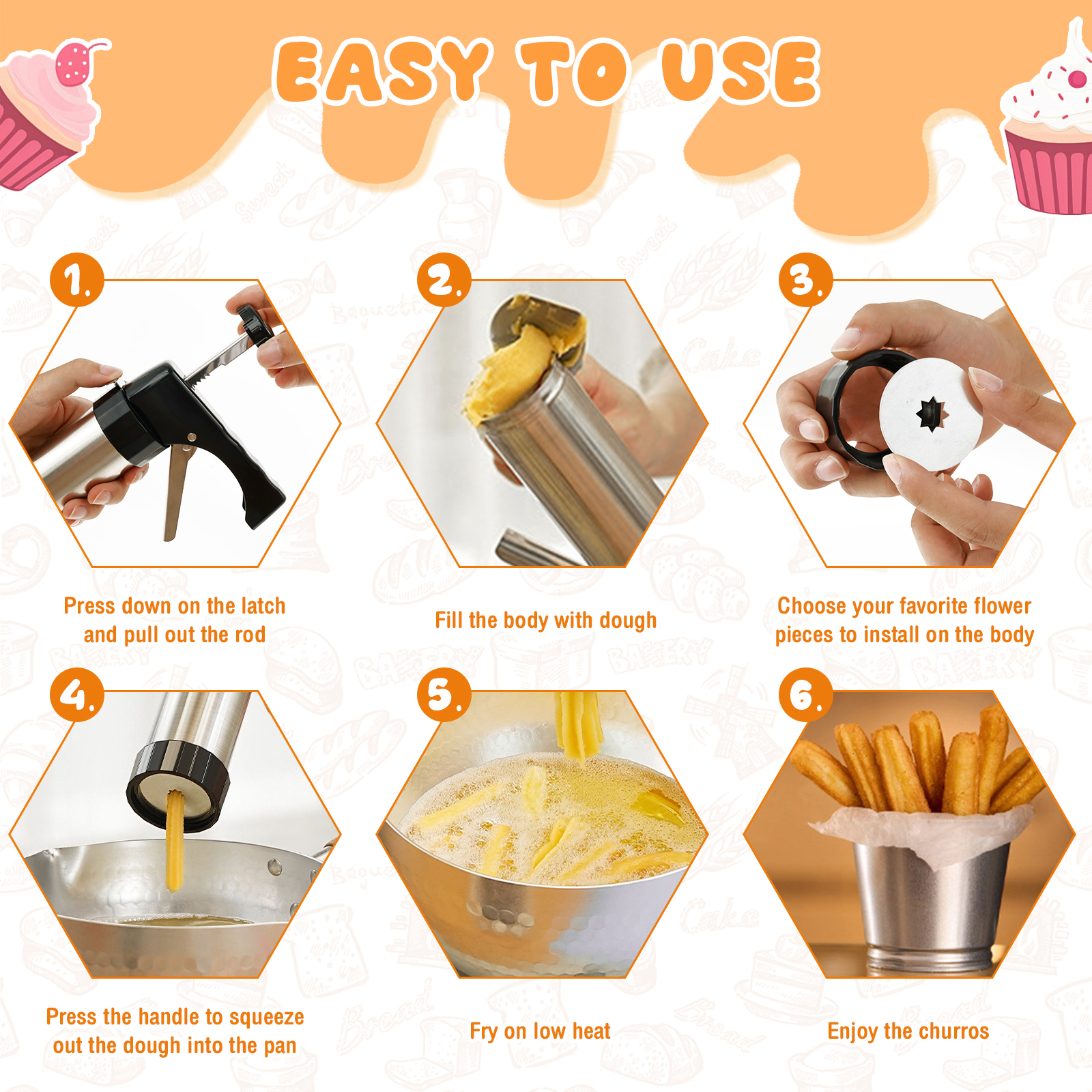 Cookie Press Gun Tips Set Stai - Churros Maker Gun recensie en prijs