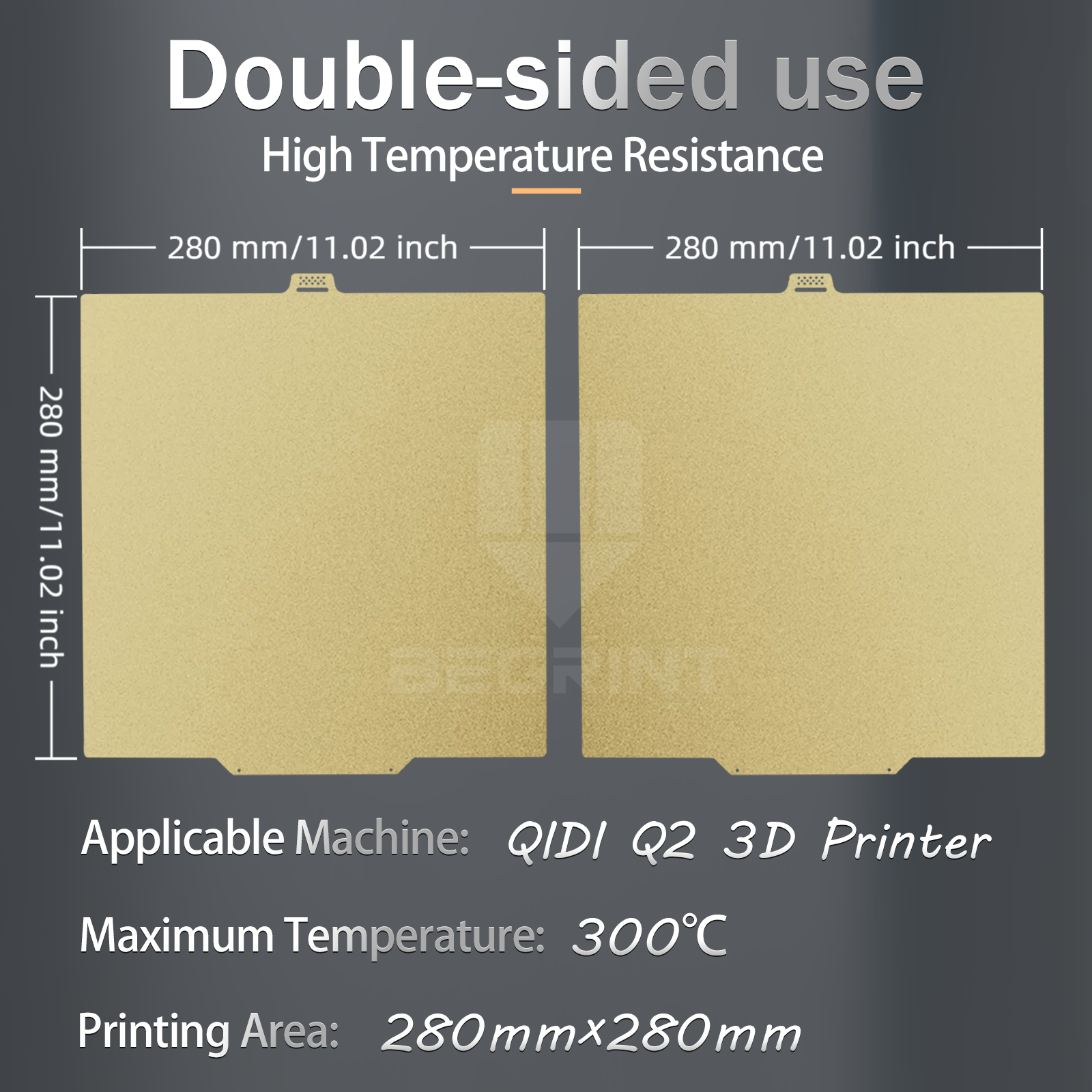 Build Plate For QIDI Q2 PEI PE - Crepe Pan Carbon recensie en prijs