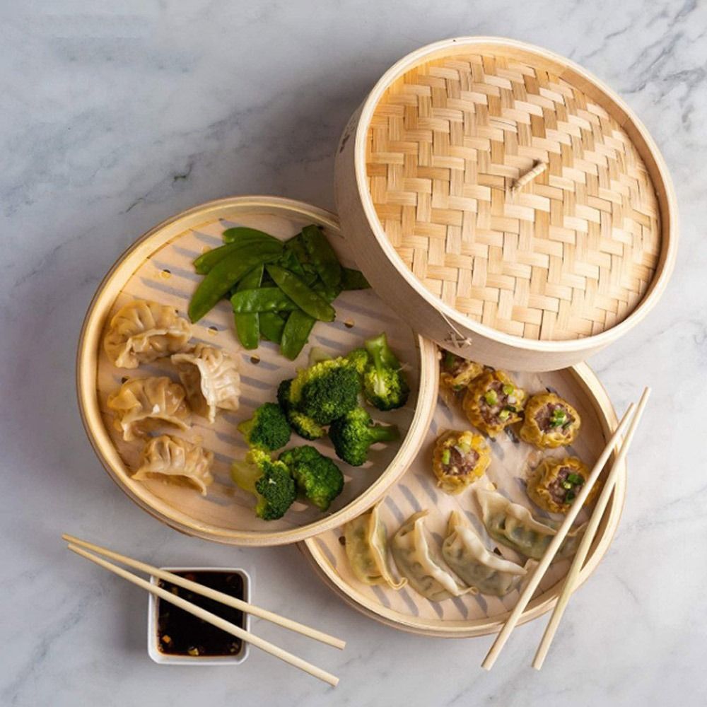 Bamboo Steamer Basket with Lid - Bao Steamer Bamboo recensie en prijs