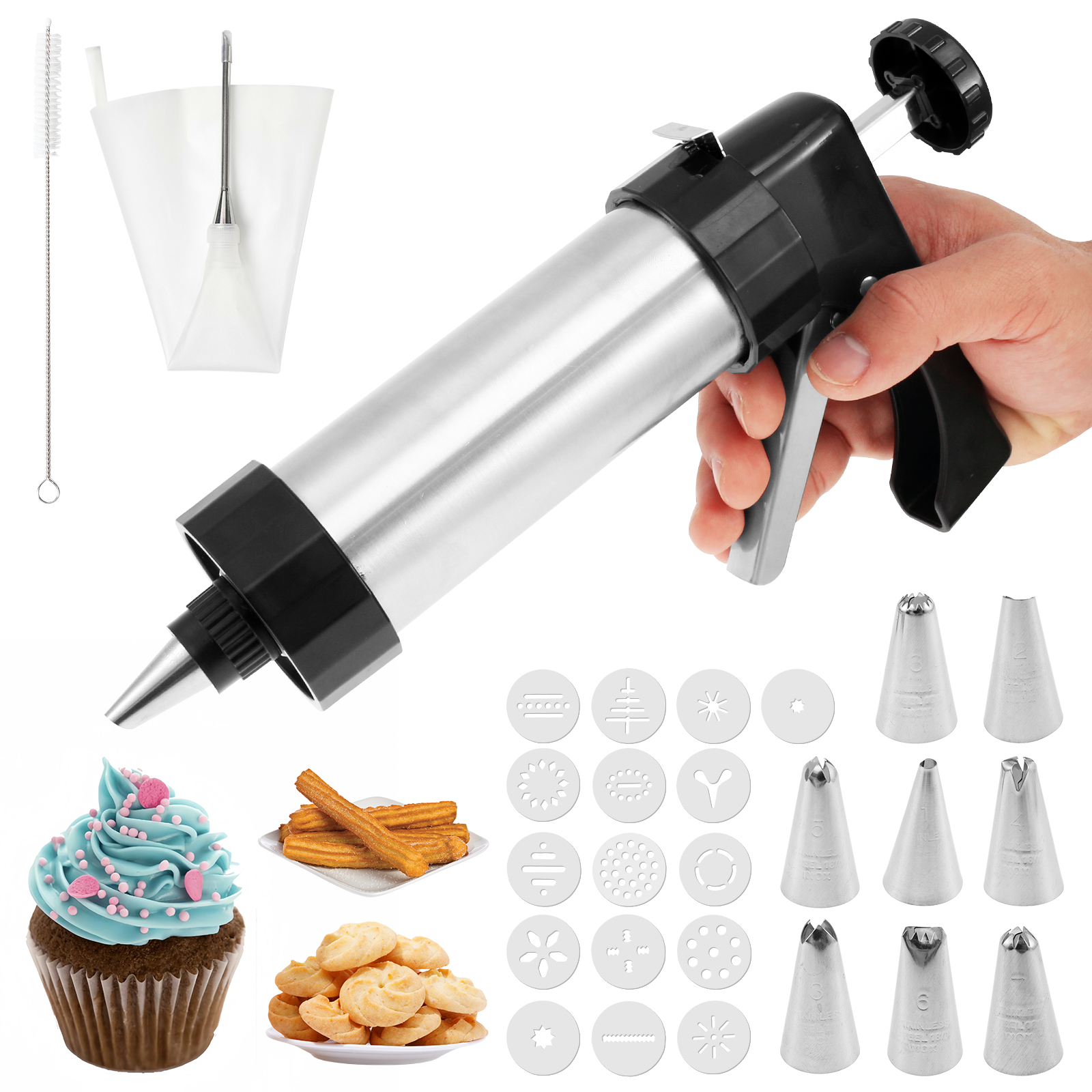 Stainless Steel Cookie Gun Chu - Churros Maker Gun recensie en prijs
